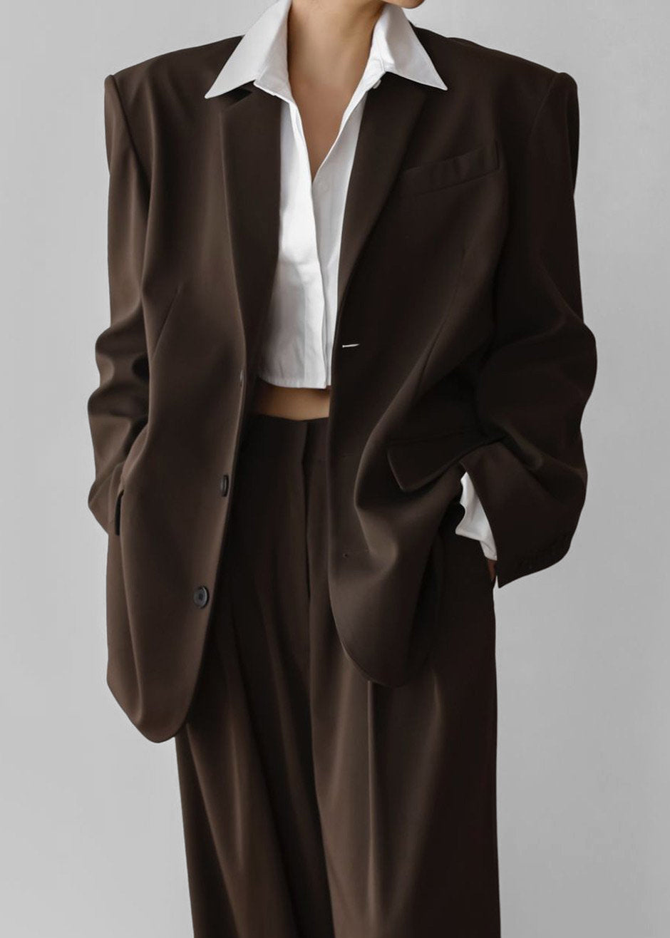 Tansy Oversized Blazer - Chocolate – The Frankie Shop