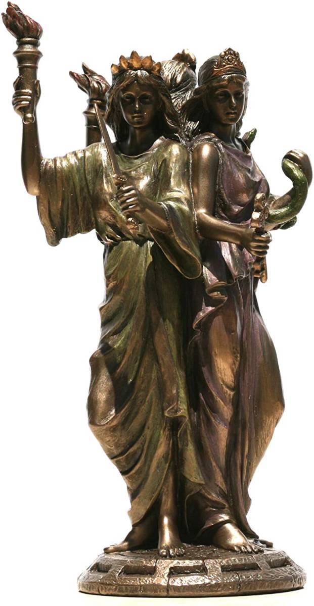 楽天市場】ヘカテー古代ギリシャ 魔法の女神像 ブロンズ風彫像/ 死の