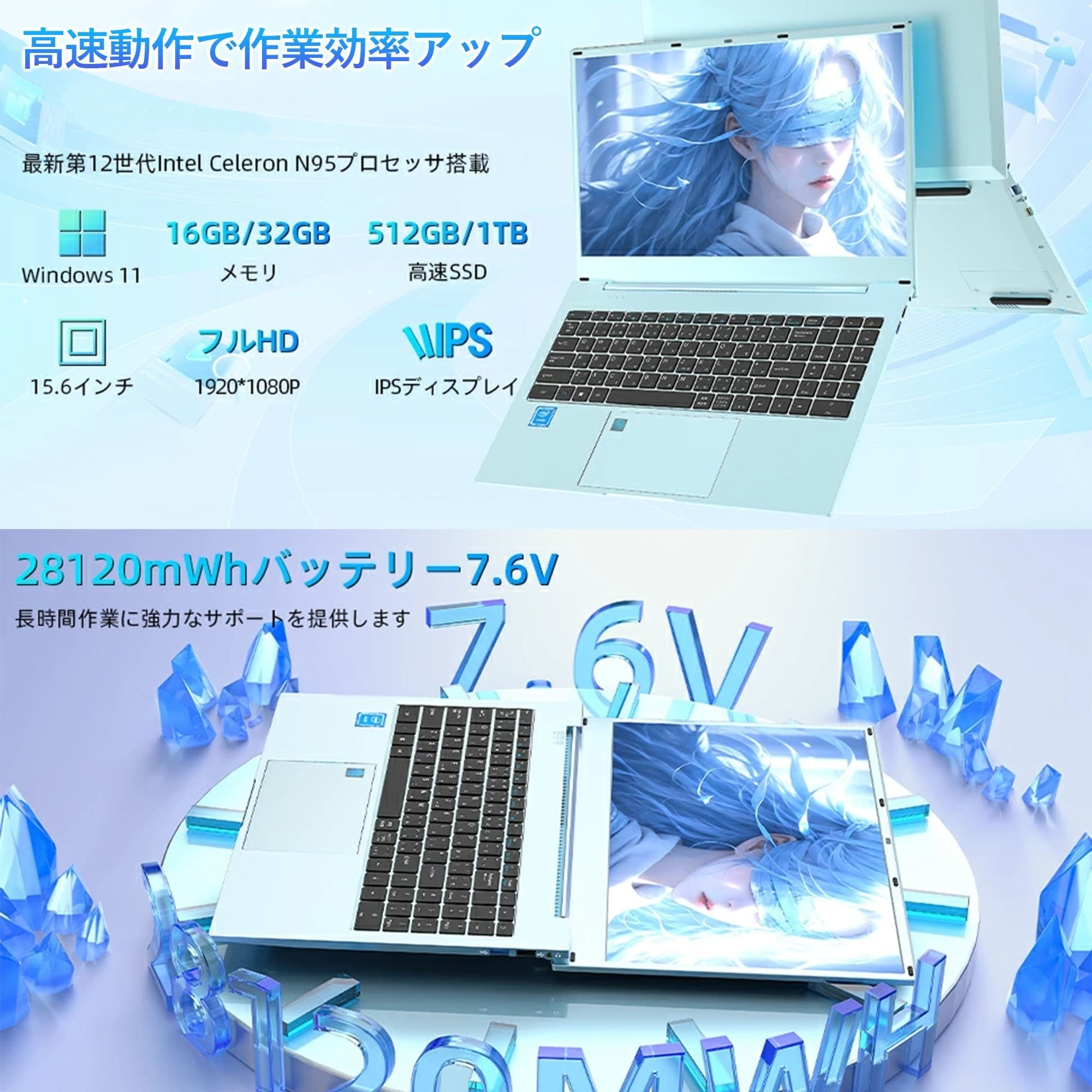 VETESA 15.6型 新品ノートPC》Office付き Windows11 Celeron N95