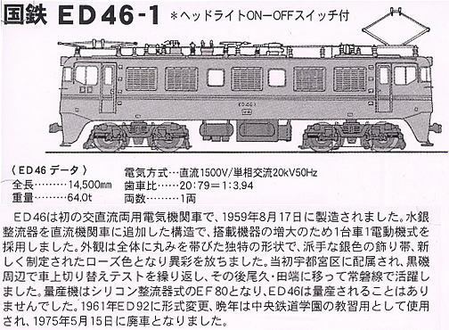 国鉄 ED46 1 (鉄道模型) - ホビーサーチ 鉄道模型 N