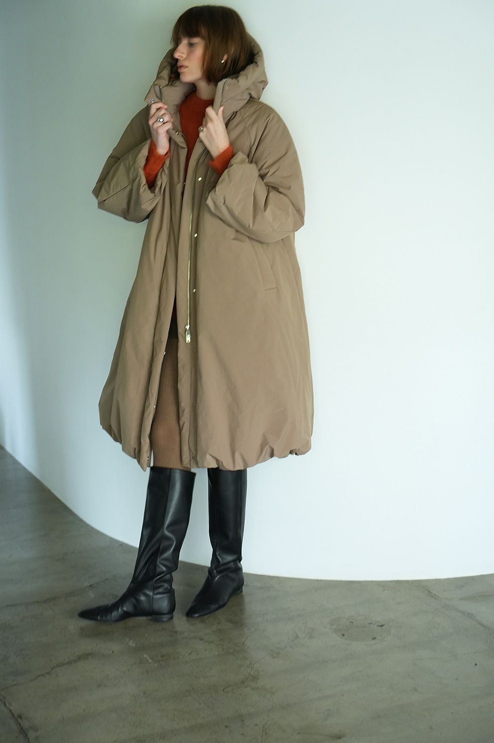 CLANE - バルーン フーディ ロングダウンコート - BALLOON HOODIE LONG