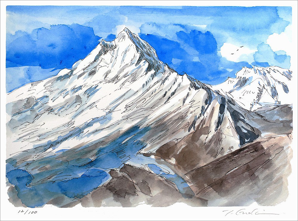 榎木孝明 絵画 (版画/ジクレー) 栄光の雪山/インド・ヒマラヤ 3497
