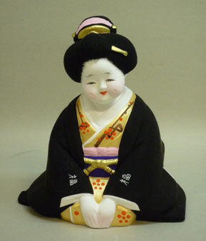 お福さん お福人形 瓦製 時代物 置物 アンティーク ア21 お福さん お福