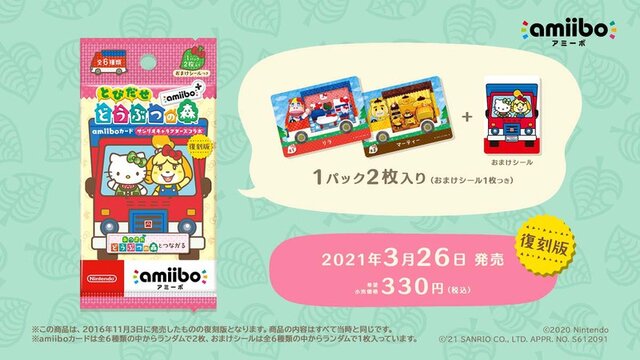 ネットで高騰していた「サンリオamiboカード」が3月26日に復刻