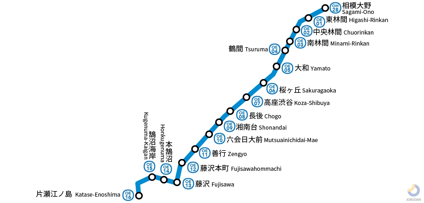 小田急江ノ島線の路線図・地図 - ジョルダン
