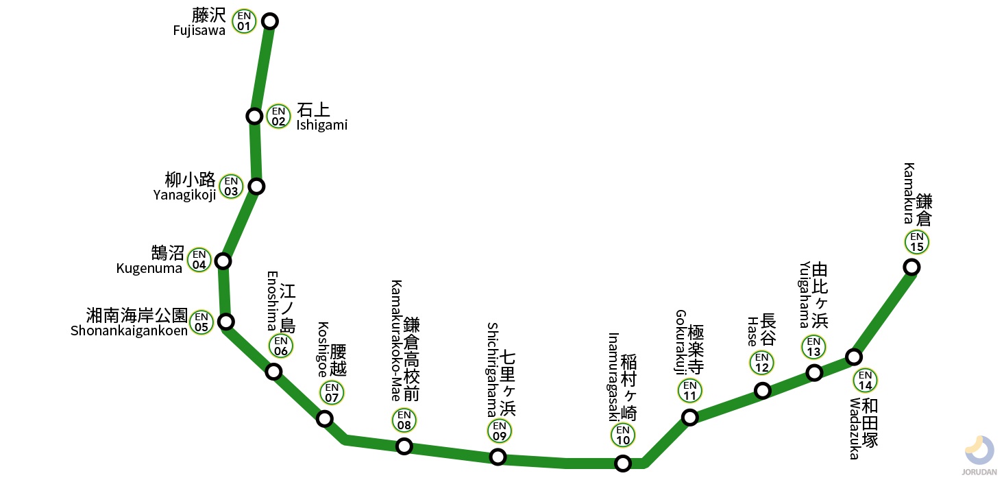 江ノ島電鉄線の路線図・地図 - ジョルダン