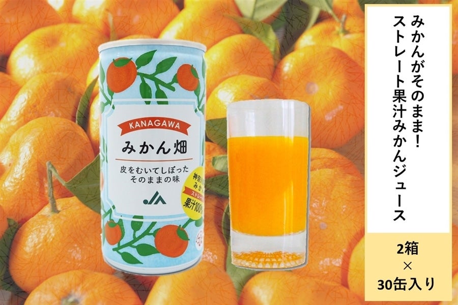 みかんがそのまま！ストレート果汁みかんジュース「みかん畑」（2箱