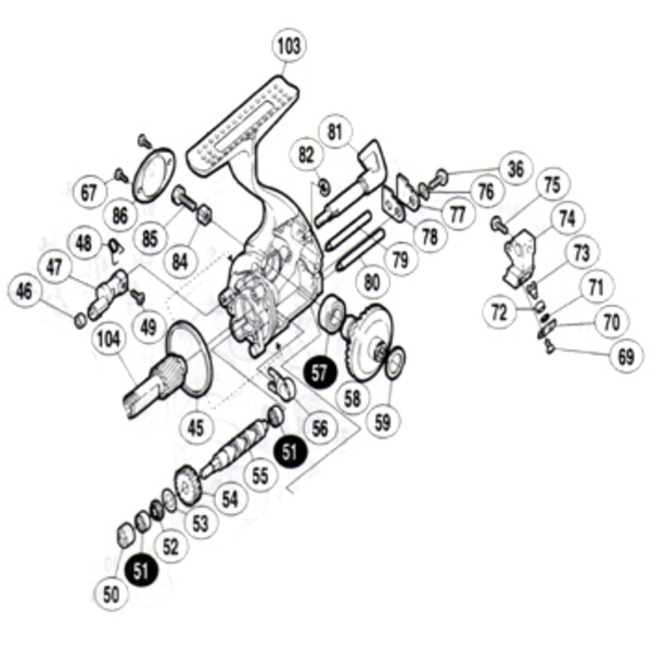 シマノ(SHIMANO) パーツ:98 ステラ 2500 摺動子座金 No59 01272