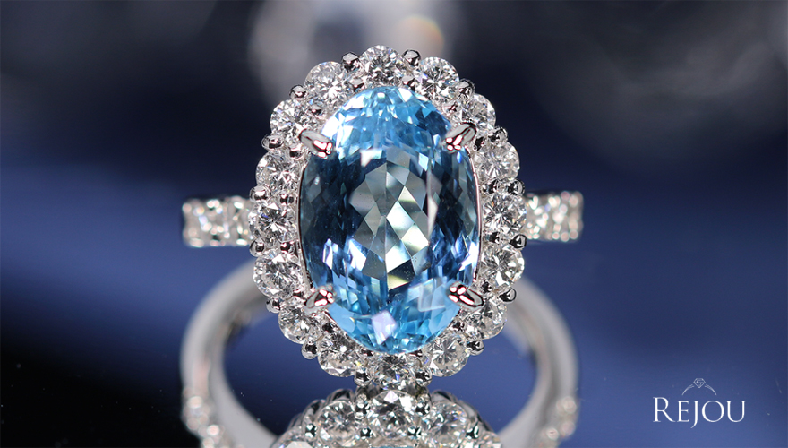 サンタマリアアクアマリン 4.6ct ダイヤモンド 1.1ct プラチナ リング