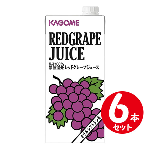 カゴメ ホテルレストラン用 レッドグレープジュース （1Lx6本） 取