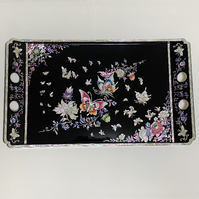 螺鈿 漆器アート 4枚セット 花と蝶 螺鈿 漆器アート 4枚セット 花と蝶