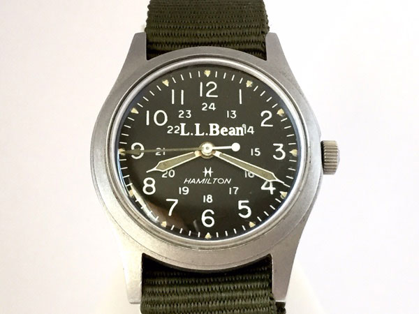 ハミルトン LL Bean ダブルネーム ミリタリーダイヤル 手巻き式