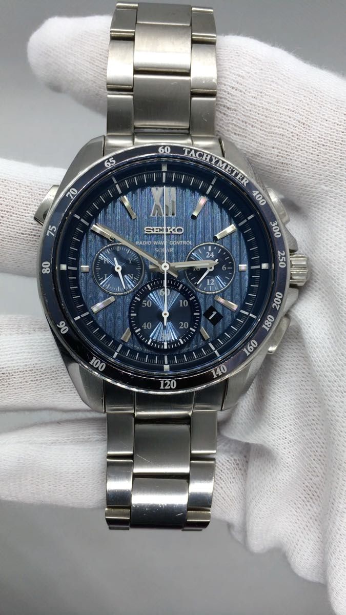 セイコー ブライツ SEIKO SAGA151 8B82-0AL0 電波ソーラー ブルー文字
