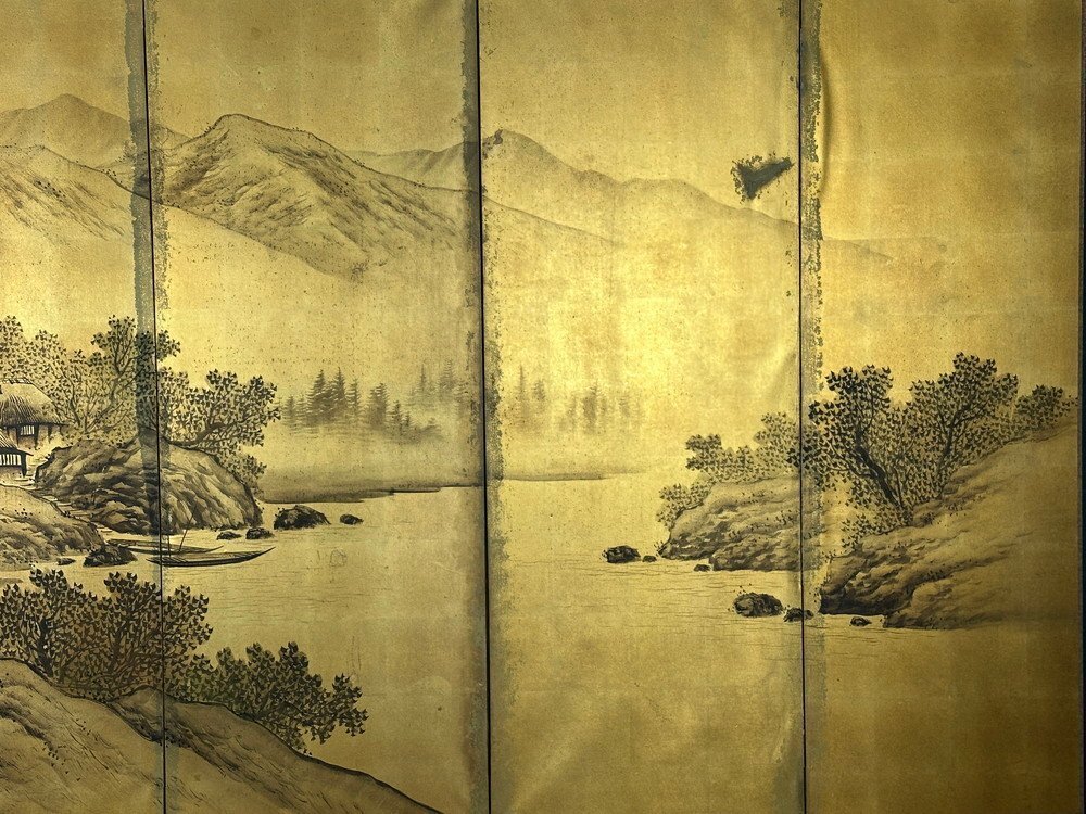 真作/藤井瑞景/竹渓幽屋図/桐共二重箱付/布袋