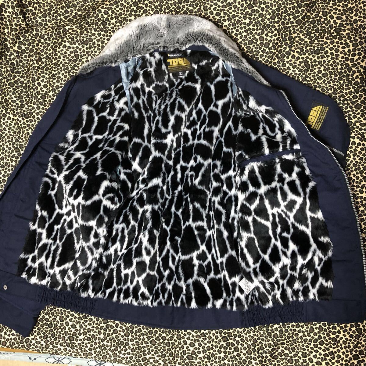 超美品 寅壱 裏ボア パイロットジャンパー Lサイズ ネイビー