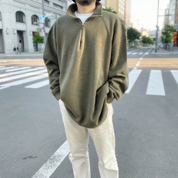 90s Polo ポロ ラルフローレン コットン ハーフジップ ニット