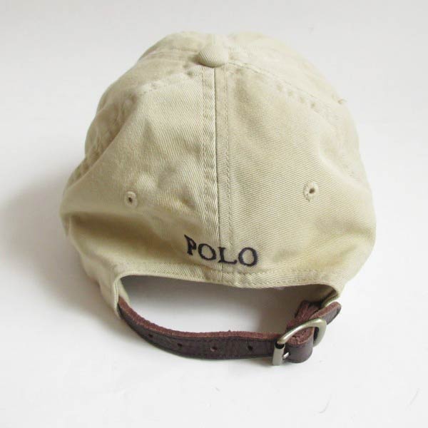 90s Polo ポロ ラルフローレン ポニー刺繍入り キャップ ベージュ系