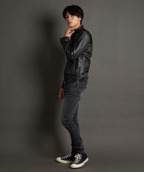 セール】WEB限定 JE LAMB LEATHER SINGLE RIDERS JE22.20/ラムレザー