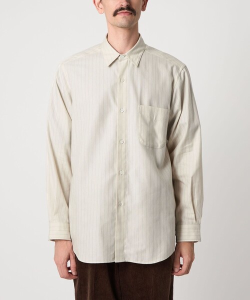 セール】＜Steven Alan＞ ネル ストライプ レギュラーカラー シャツ