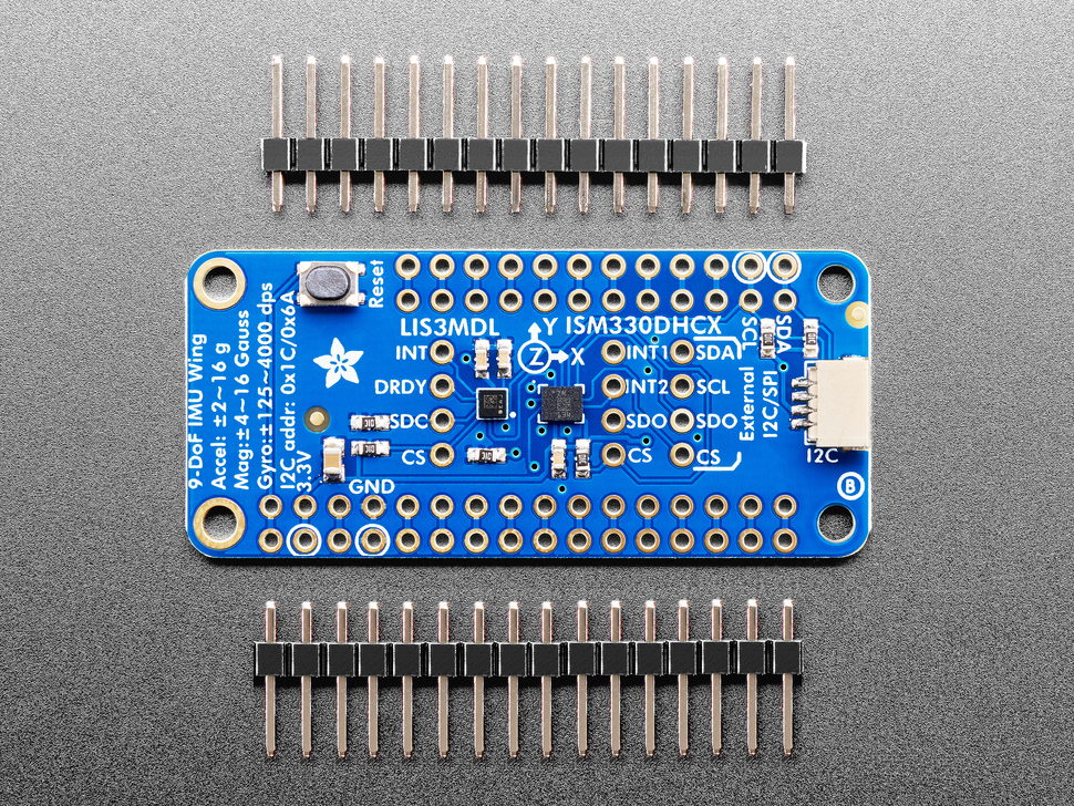 Adafruit ISM330DHCX + LIS3MDL FeatherWing [High Precision 9-DoF