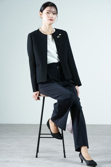 UNITED ARROWS green label relaxing ノーカラーツイードジャケット