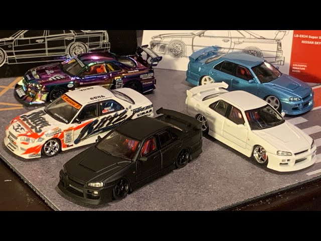 1/64 MORTAL URASフルエアロ仕様ER34 25GT-t 、D1ノムケンER34、LB仕様