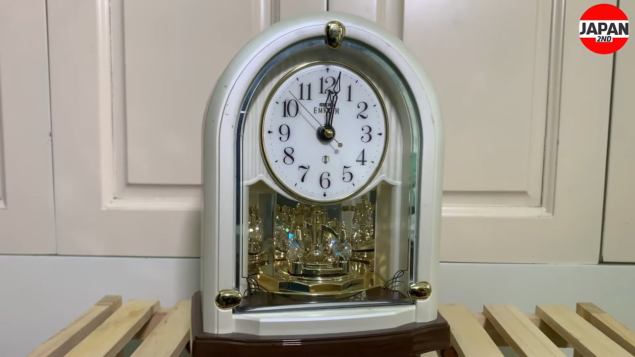 SEIKO CLOCK EMBLEM HW593W エンブレム 電波 置き時計 回転飾り