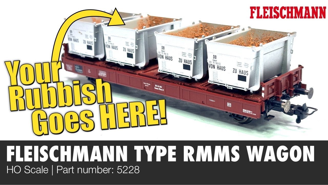 Interesting Fleischmann DB Type Rmms Flat Wagon with 