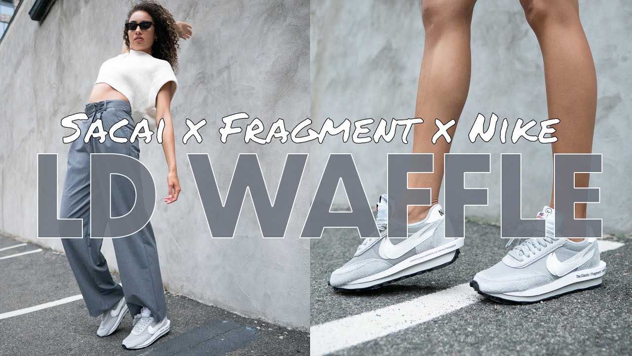 SACAI x FRAGMENT x NIKE LD WAFFLE Light Smoke Grey On Foot Review