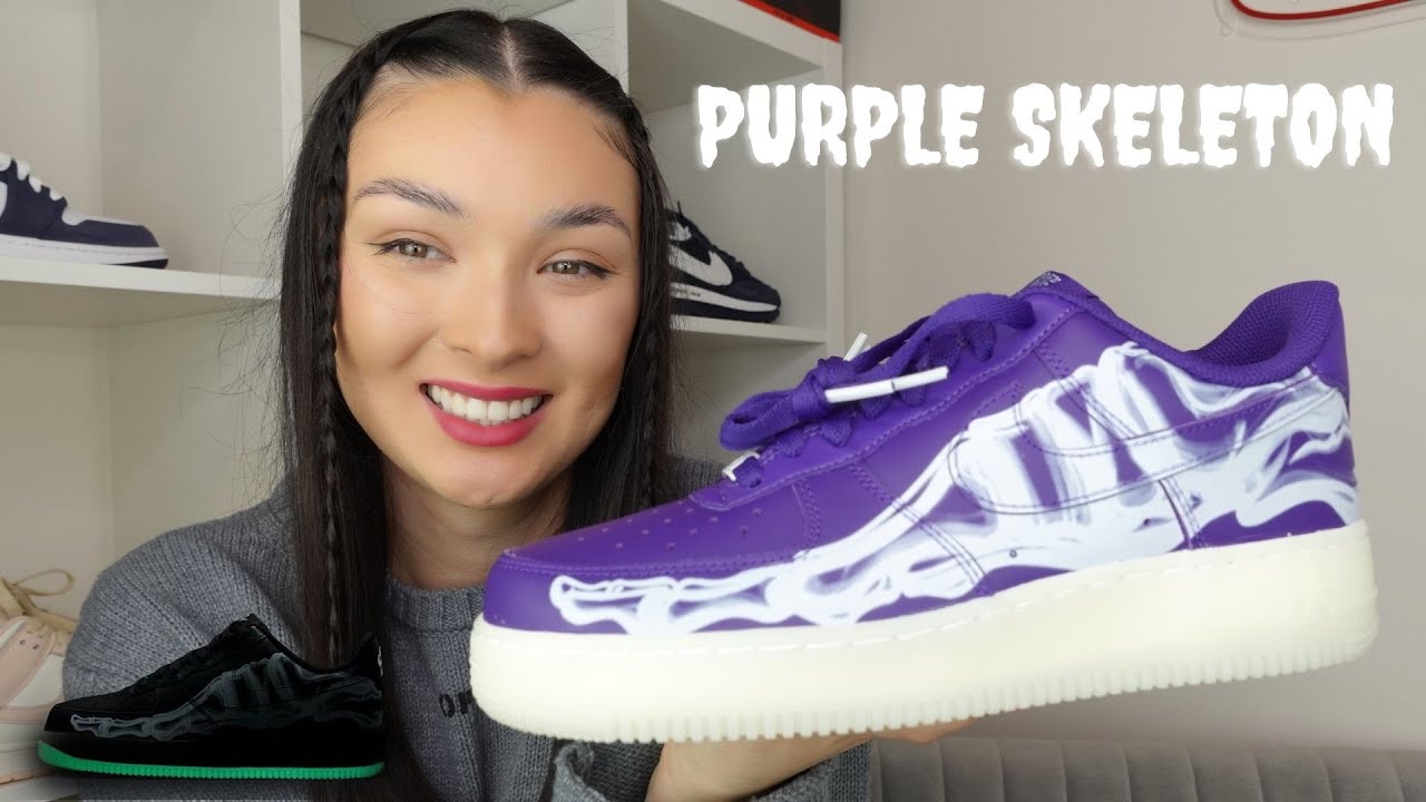 Air Force 1 Purple Skeleton Glow In the Dark Review! - YouTube
