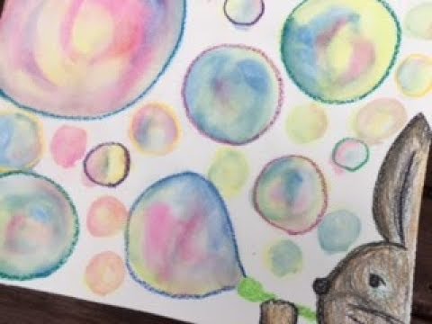しゃぼん玉の絵を描こう・濡らし絵・簡単・綺麗・楽しい・製作・壁面