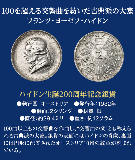 ベートーヴェン生誕250周年記念 偉大なる音楽家 歴史的貨幣