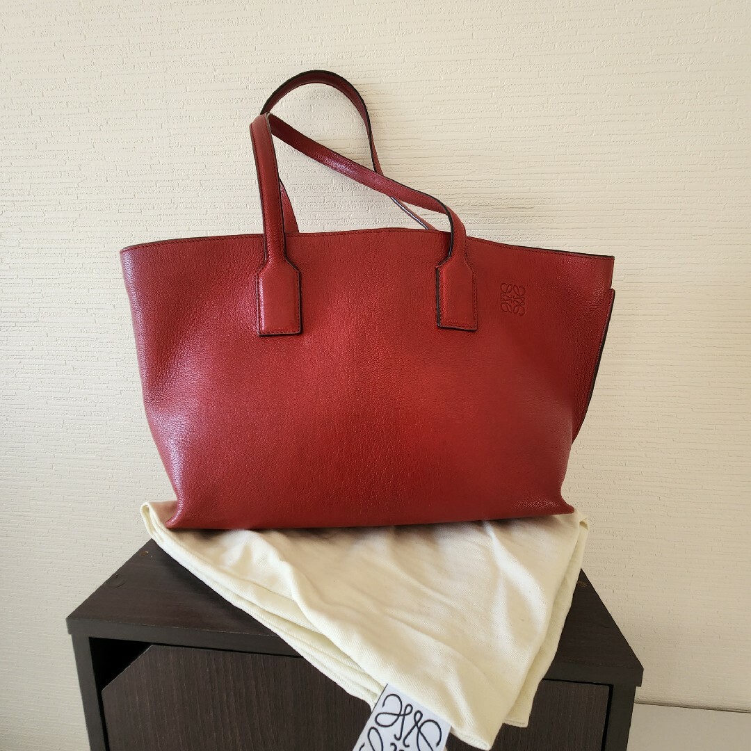 LOEWE - LOEWE ロエベ トートバッグ レザー ショルダーバッグ レッド