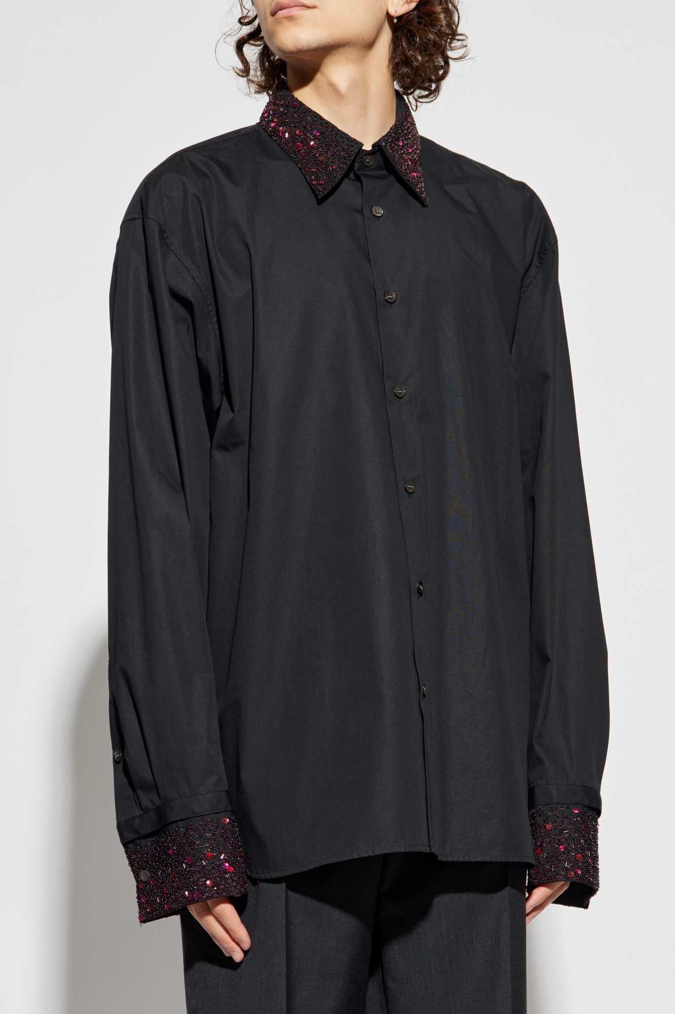 Black Shirt with decorative collar Dries Van Noten - Vitkac Japan