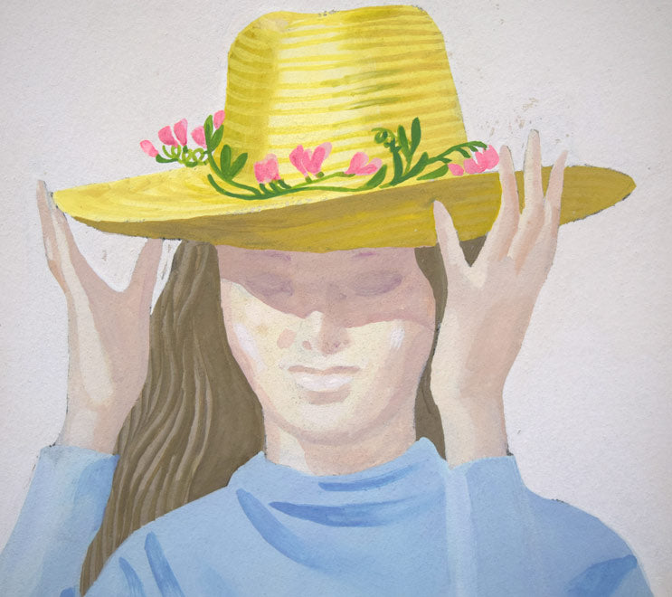 栗谷川健一「女性像」水彩画 絵画買取・販売の小竹美術