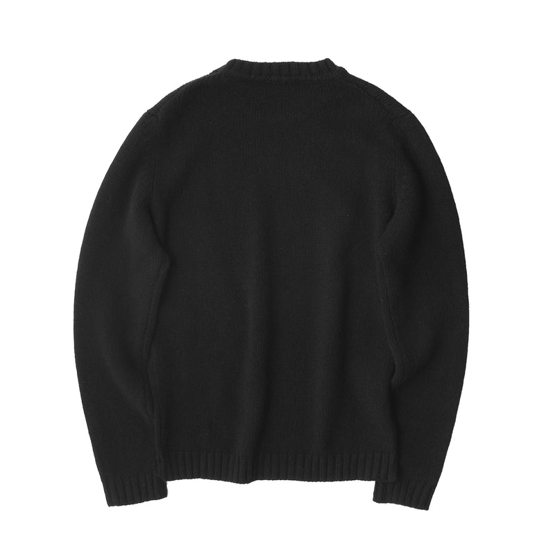 カシミヤ ミドルゲージクルーニット ブラック – MINIMAL WARDROBE
