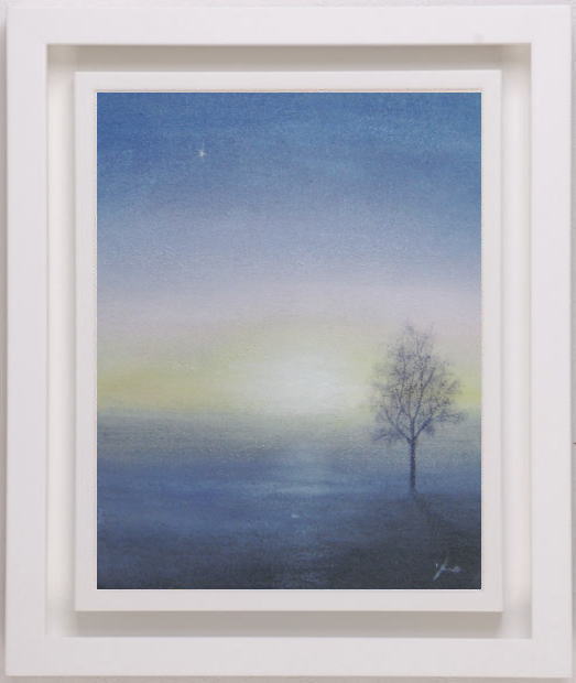 絵画のミクストメディアで藤田高明が描いた絵「朝霧」を通販で販売