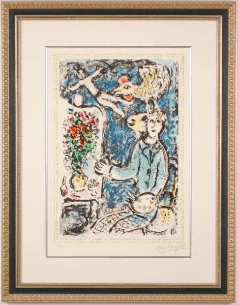 インテリアの絵画をリトグラフの版画で制作したマルク・シャガールの