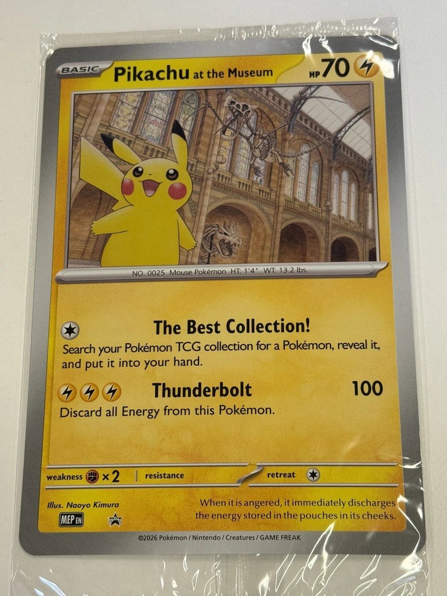 ポケカ海外】 ロンドン自然史博物館コラボ記念のプロモカード「Pikachu