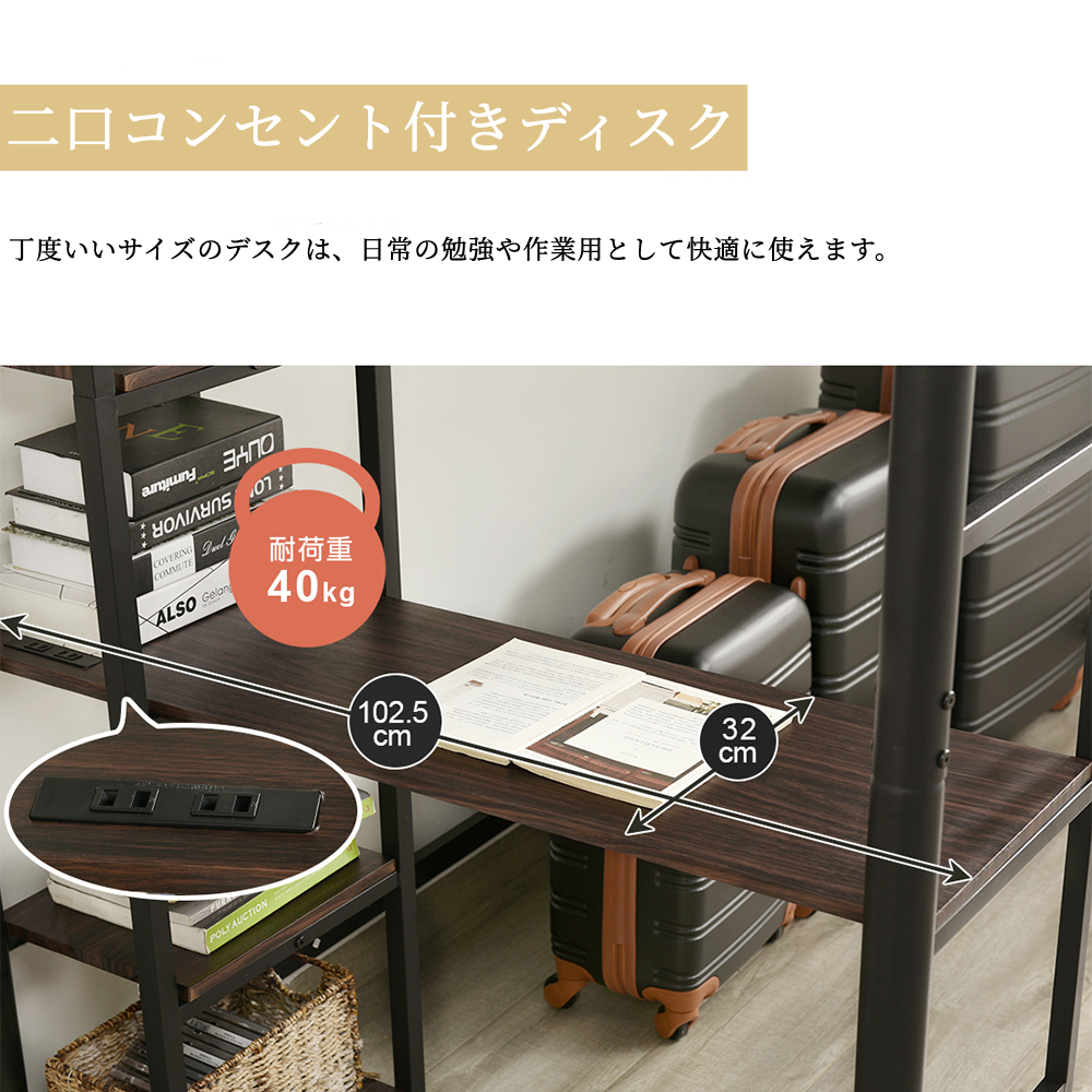 BTM 在庫処分！！ロフトベッド シングル 省スペース 収納 デスク付き