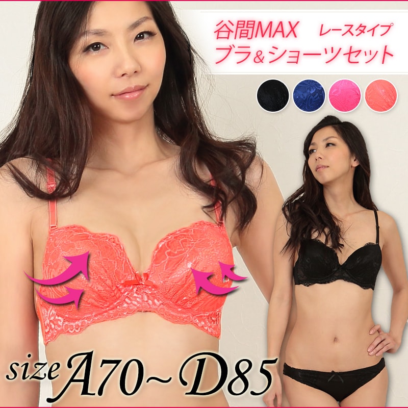 ブラジャー ショーツ セット 脇肉 盛りブラ 谷間 レース A70～D85 下着