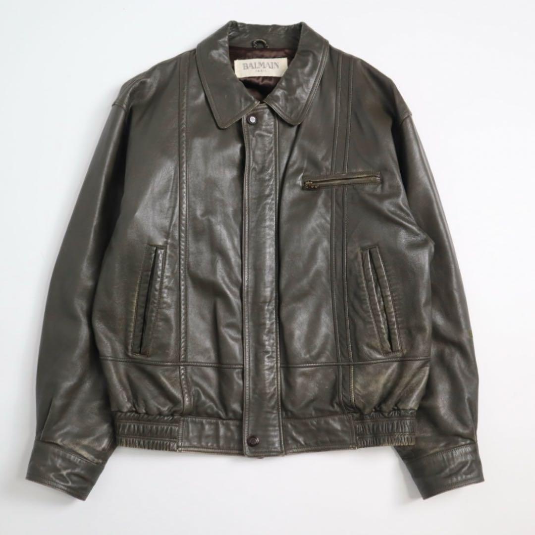 Vintage archive balmain 短丈 A2 レザージャケット