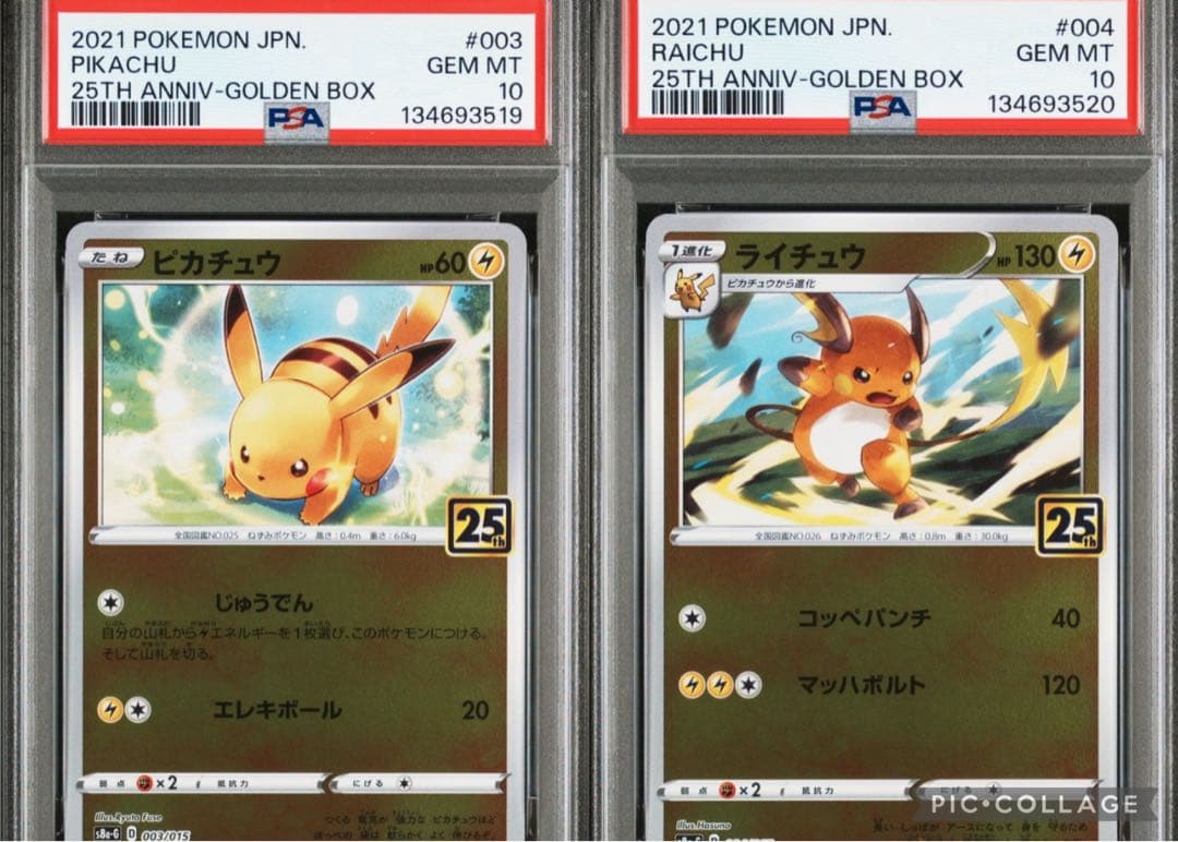 【2連番 PSA10】ピカチュウ ライチュウ アニバーサリーゴールデンボックス 2連番 PSA10】ピカチュウ ライチュウ アニバーサリーゴールデン