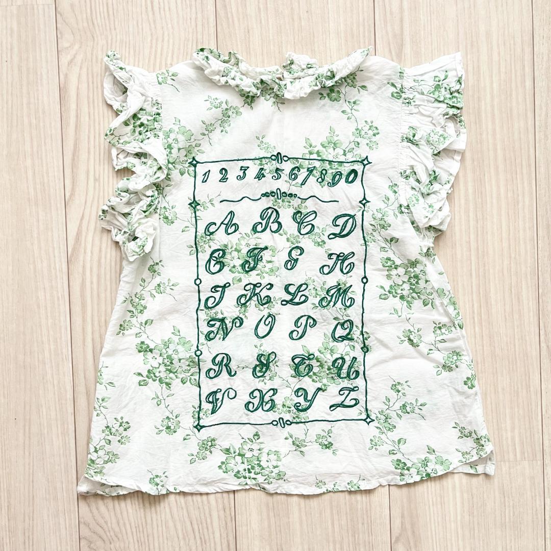 美品☆ bonjour diary アルファベット刺繍ブラウス 4Y 100cm - メルカリ