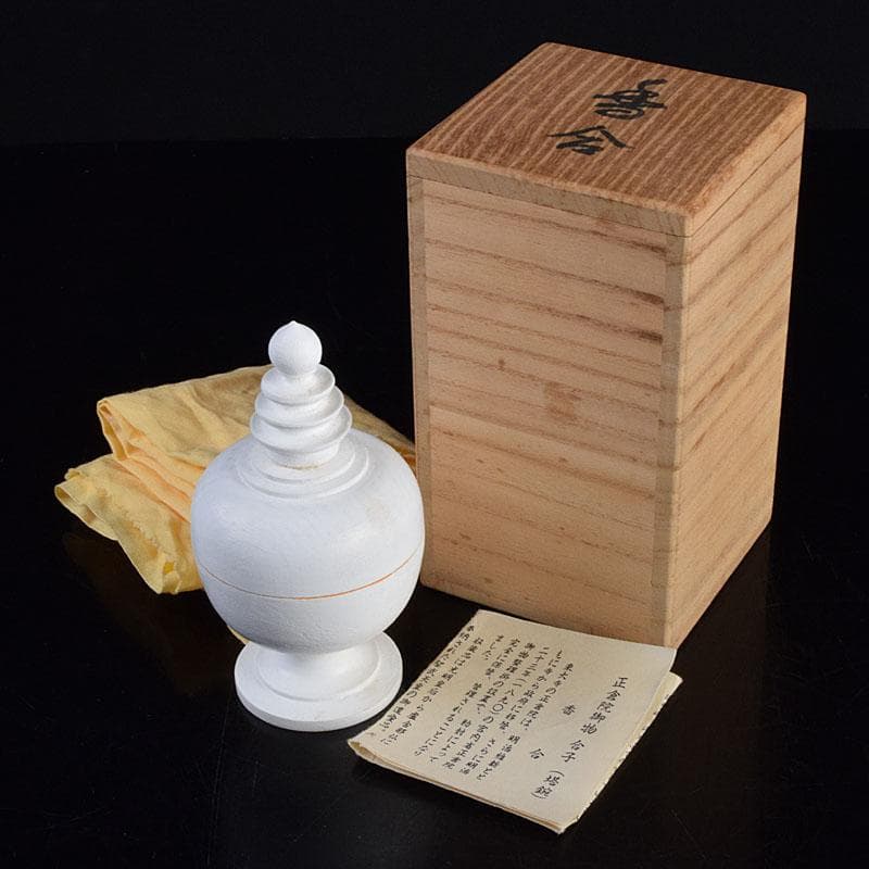 茶道具　東大寺古材　会田栄治・杉村和作　赤銅合子写　香合　共布共箱　MR9441