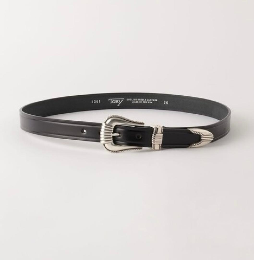 【美品】TORY LEATHER トリーレザー 本革 ベルト 黒 28 ブラック