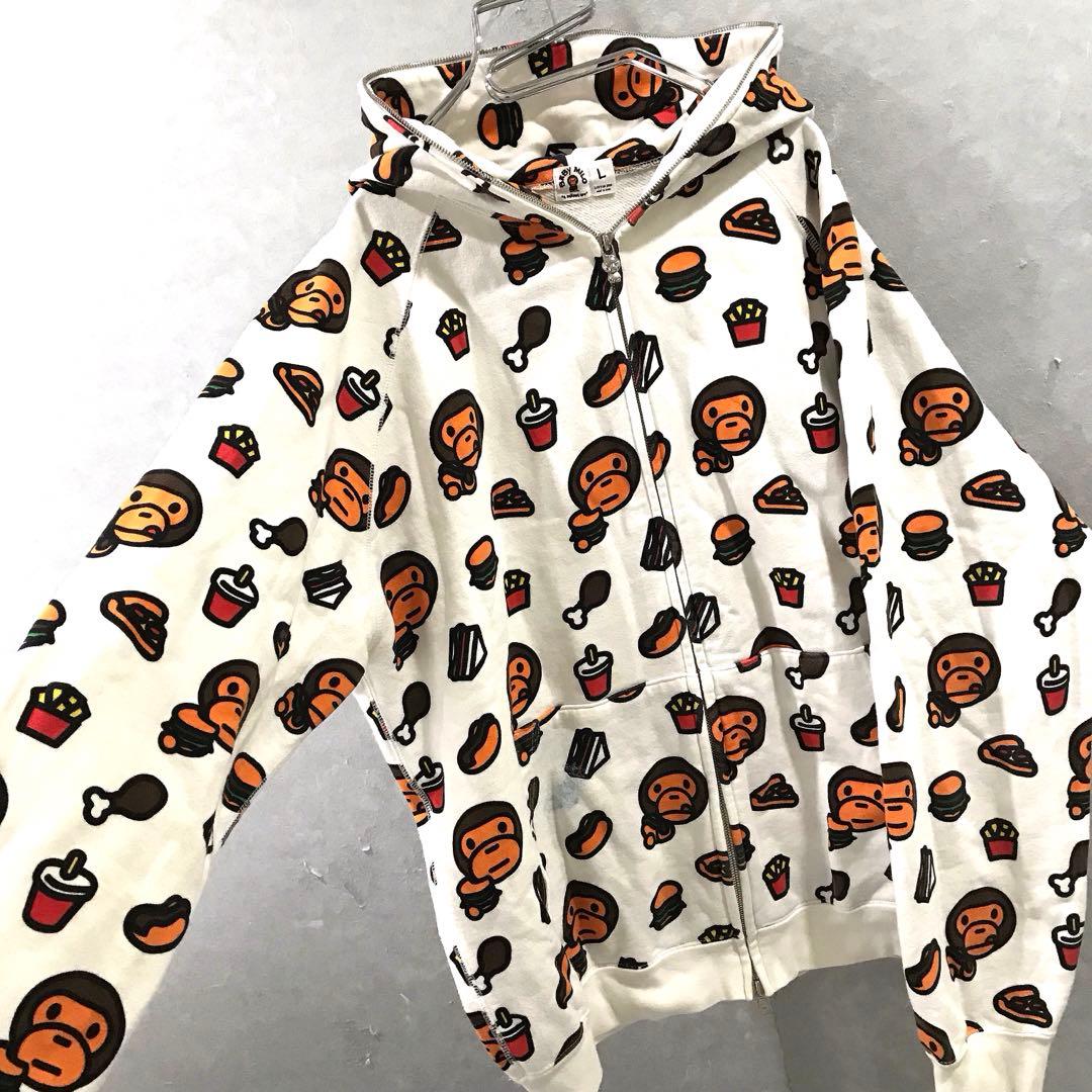 00s A BATHING APE BABY MILO スウェット パーカー Ｌ 00s A BATHING APE BAPE baby milo ジップ パーカー スウェット